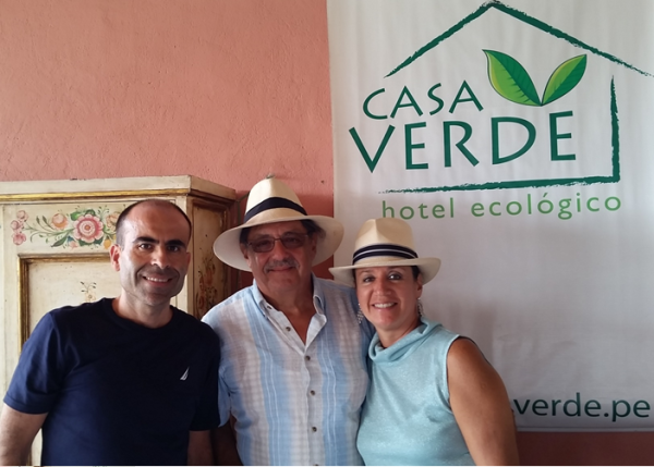 Javier Baz con Loayza y Norma Polti en Casa Verde Hotel Ecologico